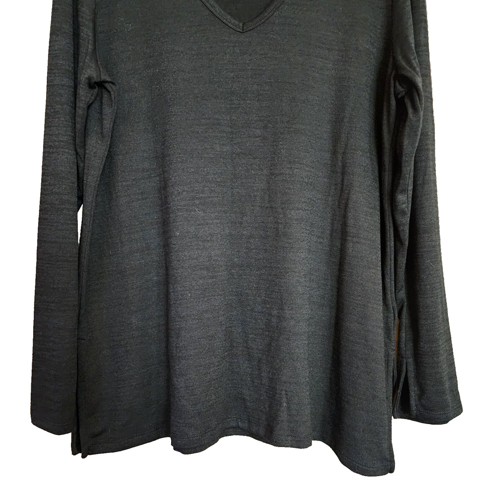 Gap Womens Pullover V-Neck Sweater Size XL Black Lightweight Split Seams - Picture 5 of 10